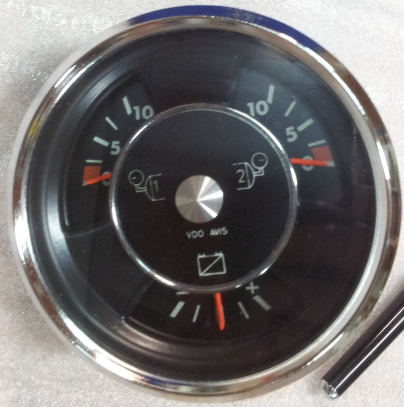 Dual pressure gauge and 24V ammeter