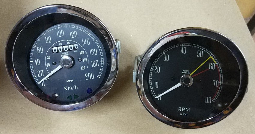 Speedometer/odometer. Mini Cooper 1300 200 km/h + Tachometer