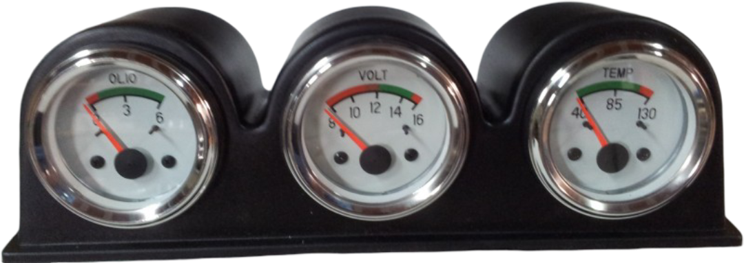 Manometer, Thermometer und Voltmeter mit Ständer.