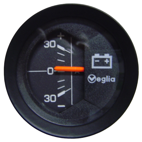 Amperemeter 52 mm. Veglia Stereo-Schwarzring -30 0 30+