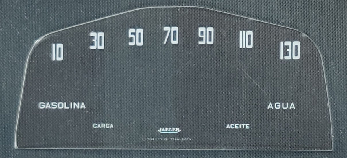 Plastic methacrylate speedometer dial face for Renault Dauphine and Gordini