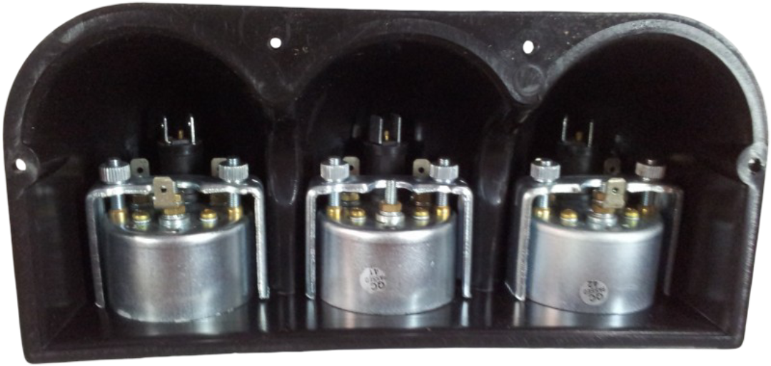 Manometer, Thermometer und Voltmeter mit Ständer.