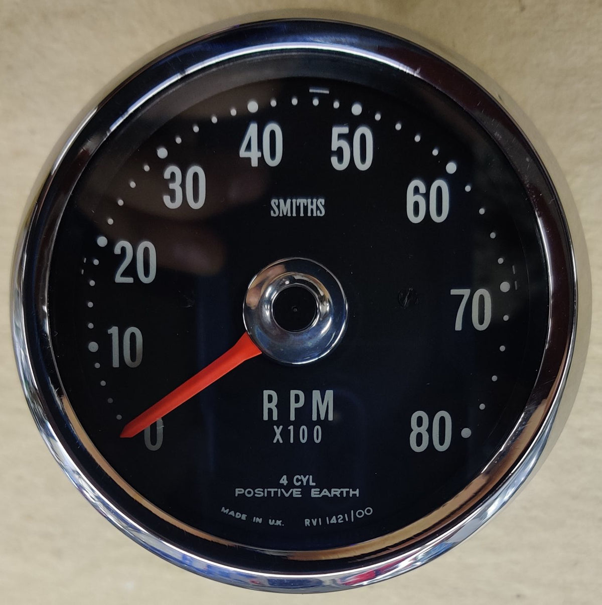 Restored Mini Cooper Smiths Tachometer/Rev Counter, Positive to Ground