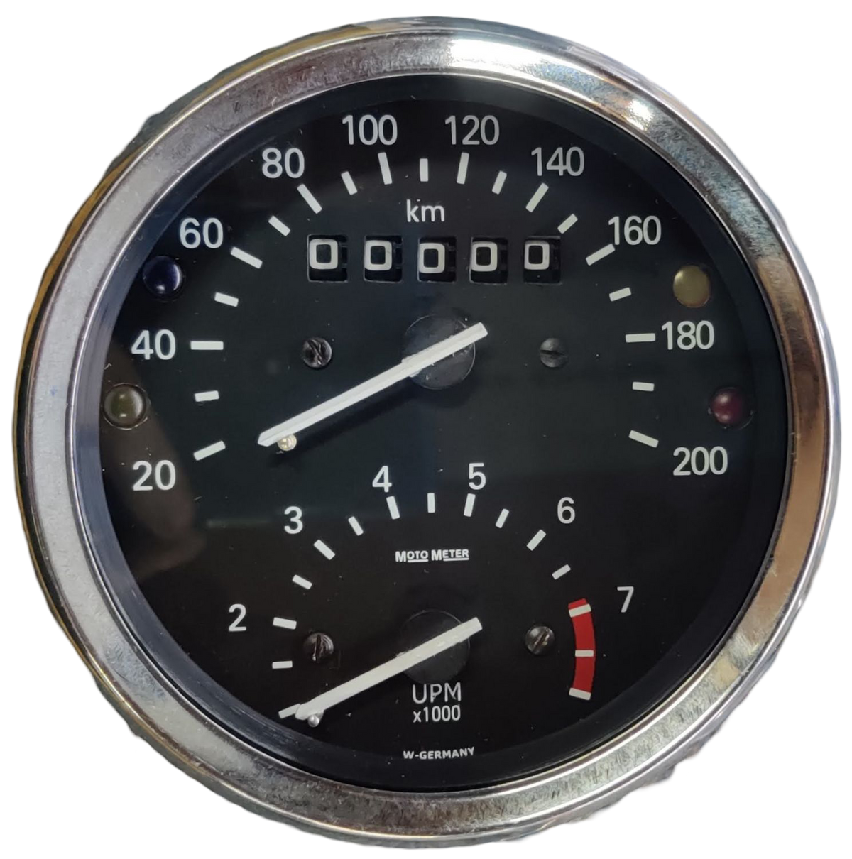 Restaurierter originaler BMW R50/5 Tachometer, Kilometerzähler und Drehzahlmesser