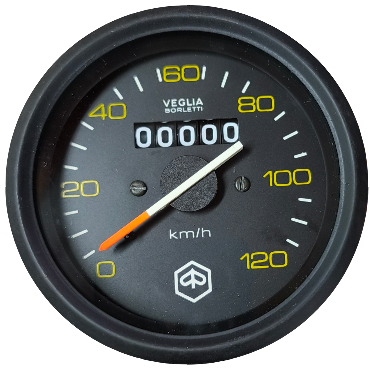 Tachometer/Kilometerzähler. Vespa P125x, P150x, P200e, NV, original Veglia restauriert