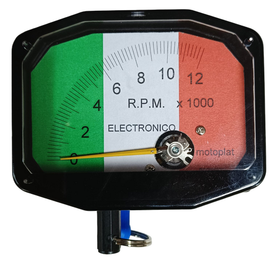 Motoplat Italian Flag 0-12000 rpm Induction Tachometer