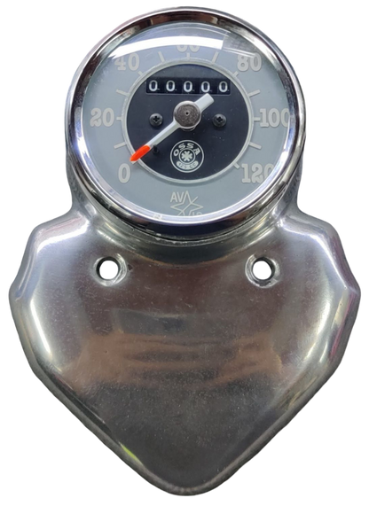 Tachometer/Kilometerzähler. Ossa 125 B mit Halterung